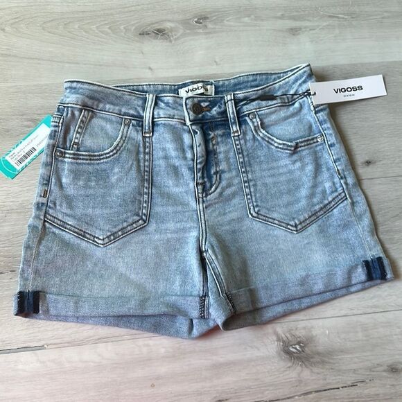 VIGOSS MARLEY MIDRISE CUFF SHORT - LIgHT BLUE WASH 2 STITCH FIX NWT - Picture 7 of 9